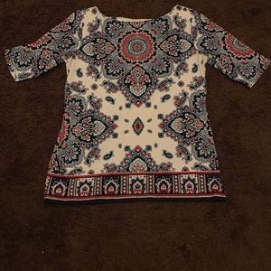 BoHo Blue, Red, and Grey Design Top
